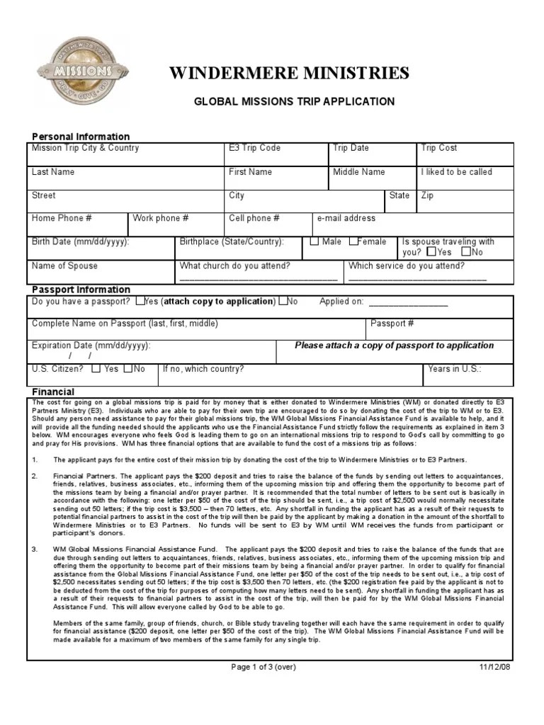 Application WM 111208 PDF Envelope Mail