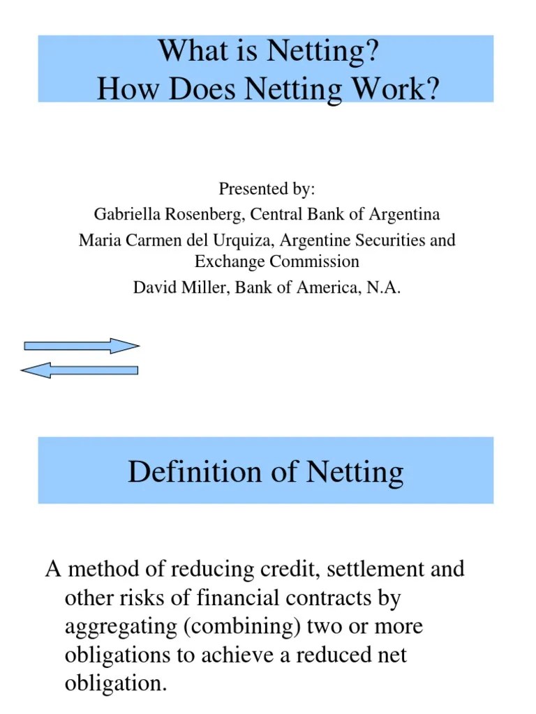 Netting Definition, How It Works, Types, Benefits, And