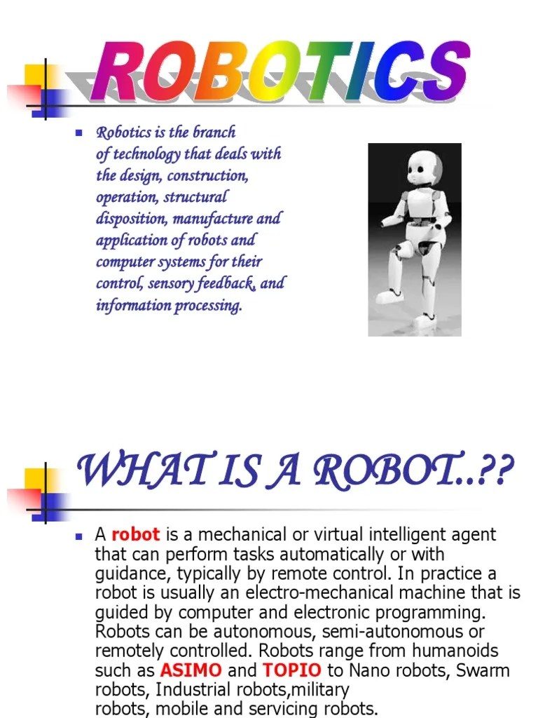 ROBOTICS.ppt Robot Technology