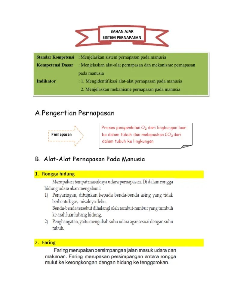 BAHAN AJAR Sistem Pernapasan