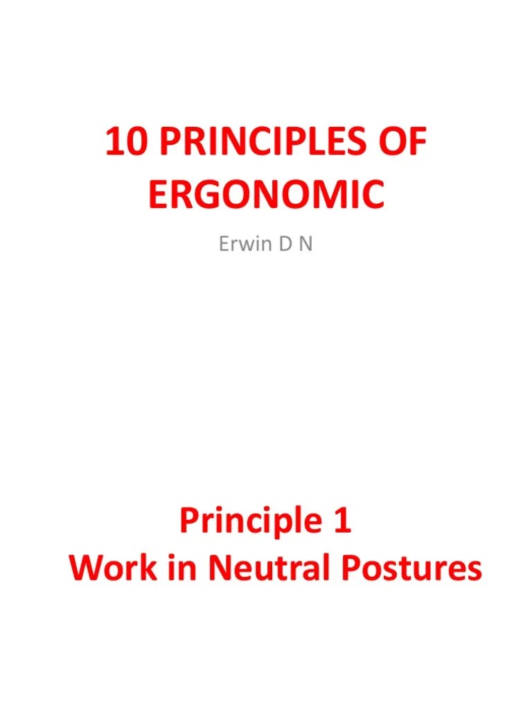 10 Basic Principles of Ergonomic Nature