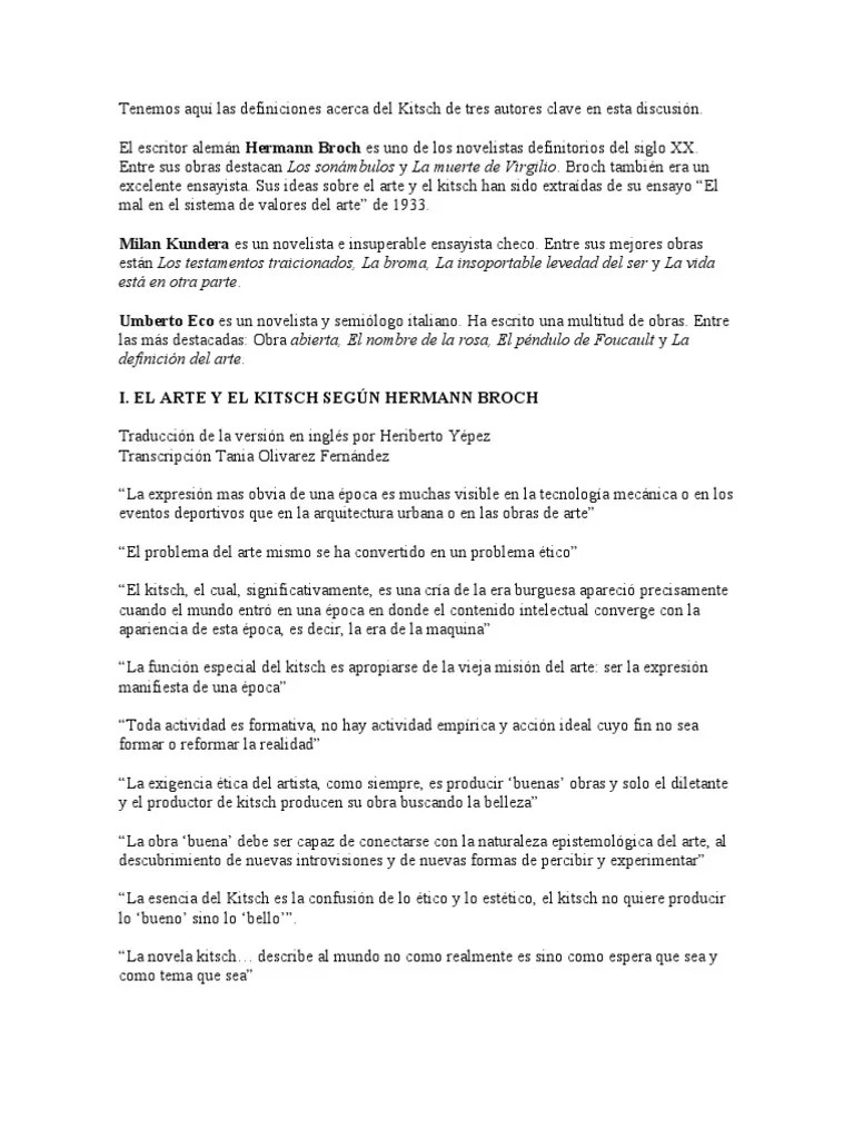 Definiciones de Kitsch