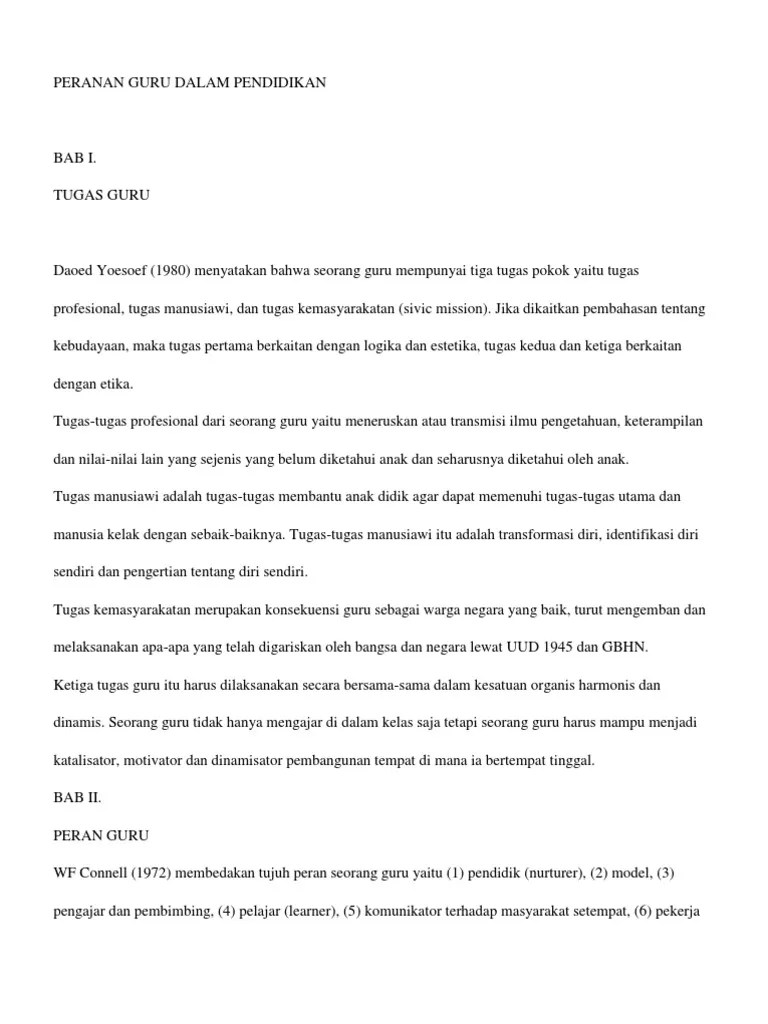 Makalah Peran Guru | PDF