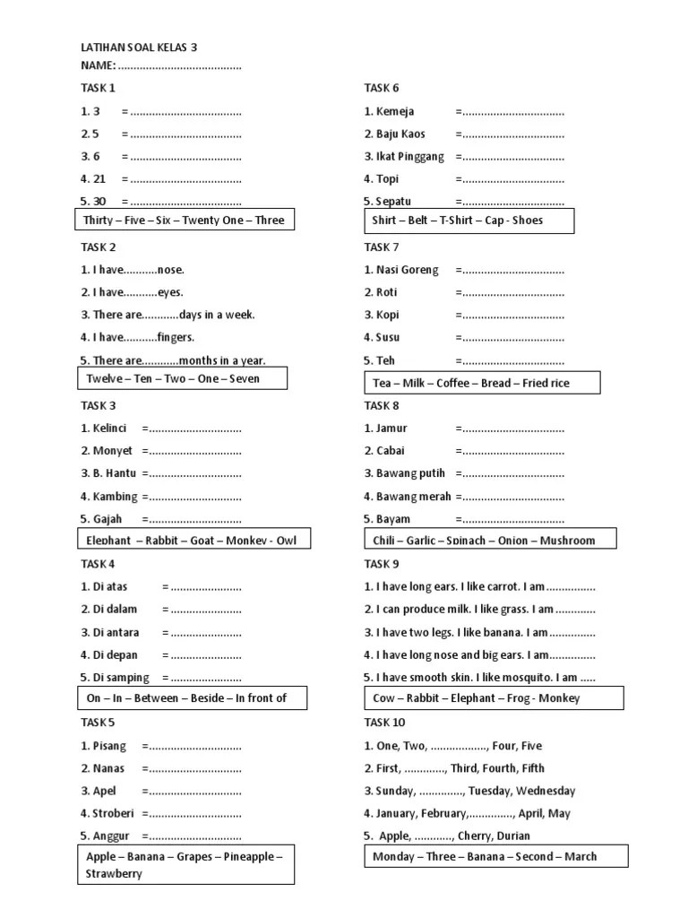 LATIHAN SOAL ULANGAN UMUM BAHASA INGGRIS SD KELAS 3 TAHUN PELAJARAN 20122013.docx Cooking