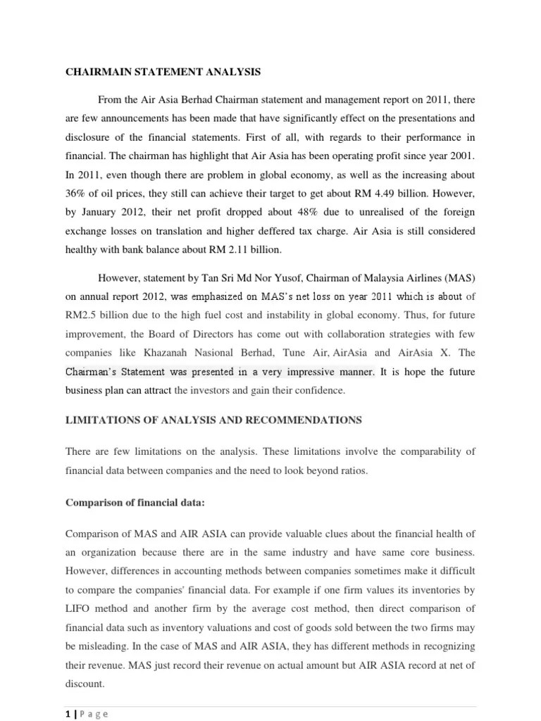 Chairman Statement Report Inventory Economies