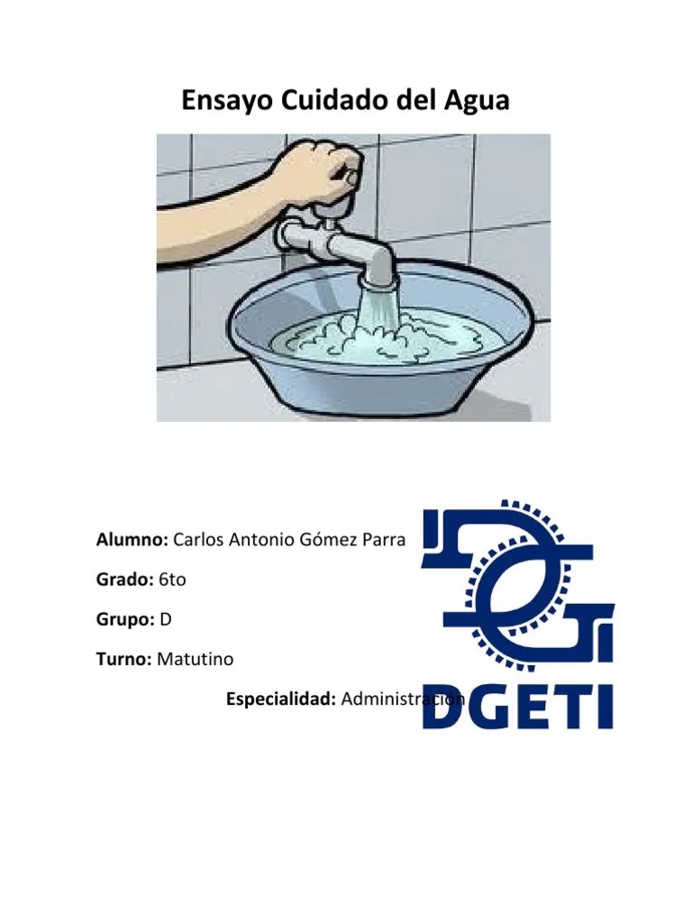 ENSAYO Del Cuidado Del Agua La contaminación del agua Agua