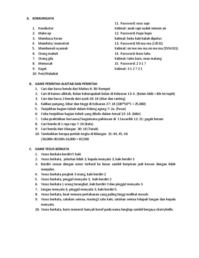 Contoh Kalimat Permainan Tebak Kata Dengan Gerakan – Goreng