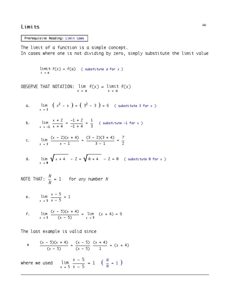 Calculus Limits