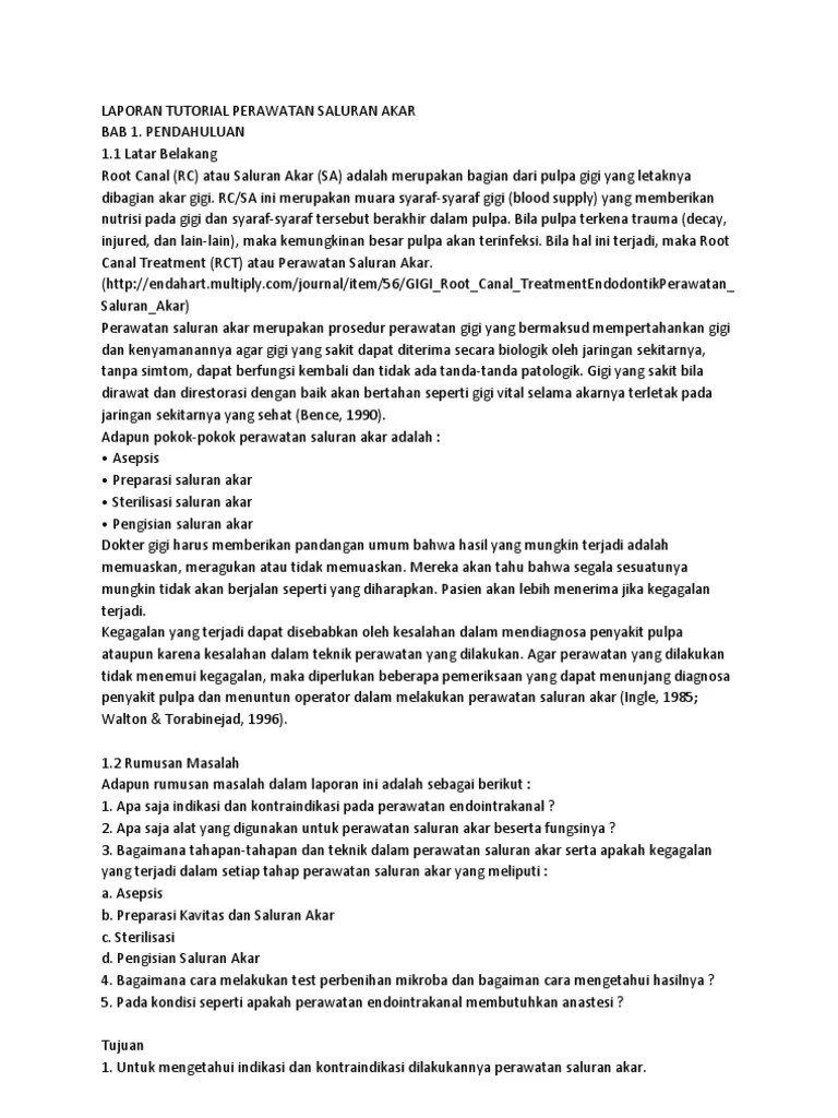Laporan Tutorial Perawatan Saluran Akar