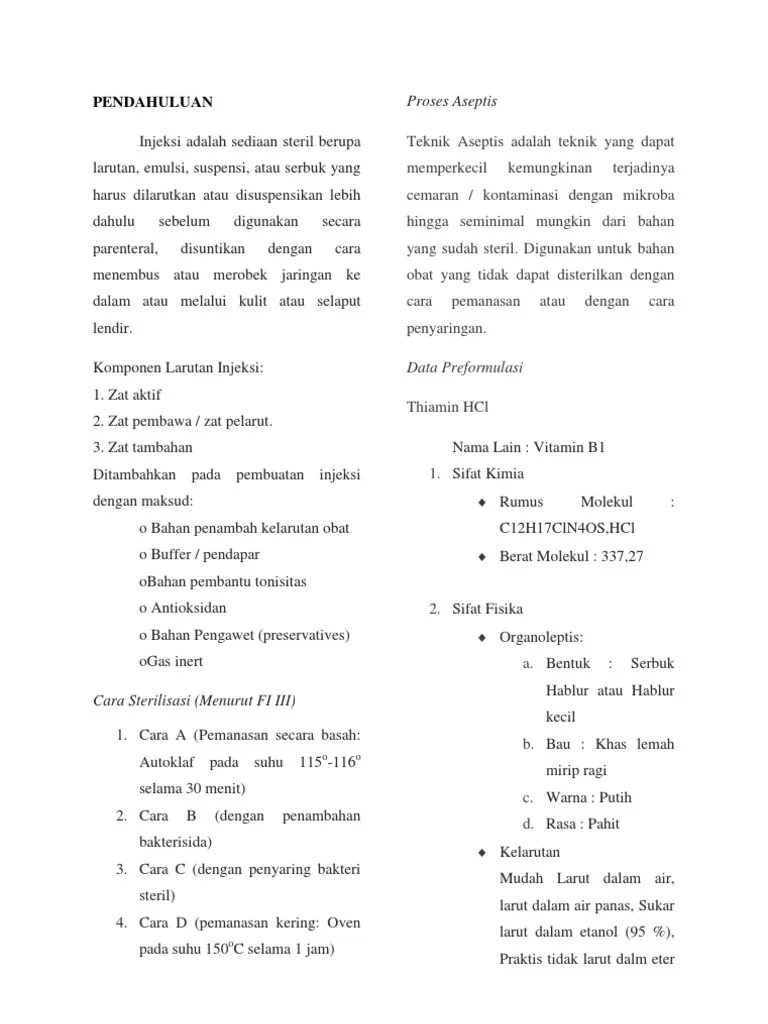 Jurnal Steril Thiamin Hcl
