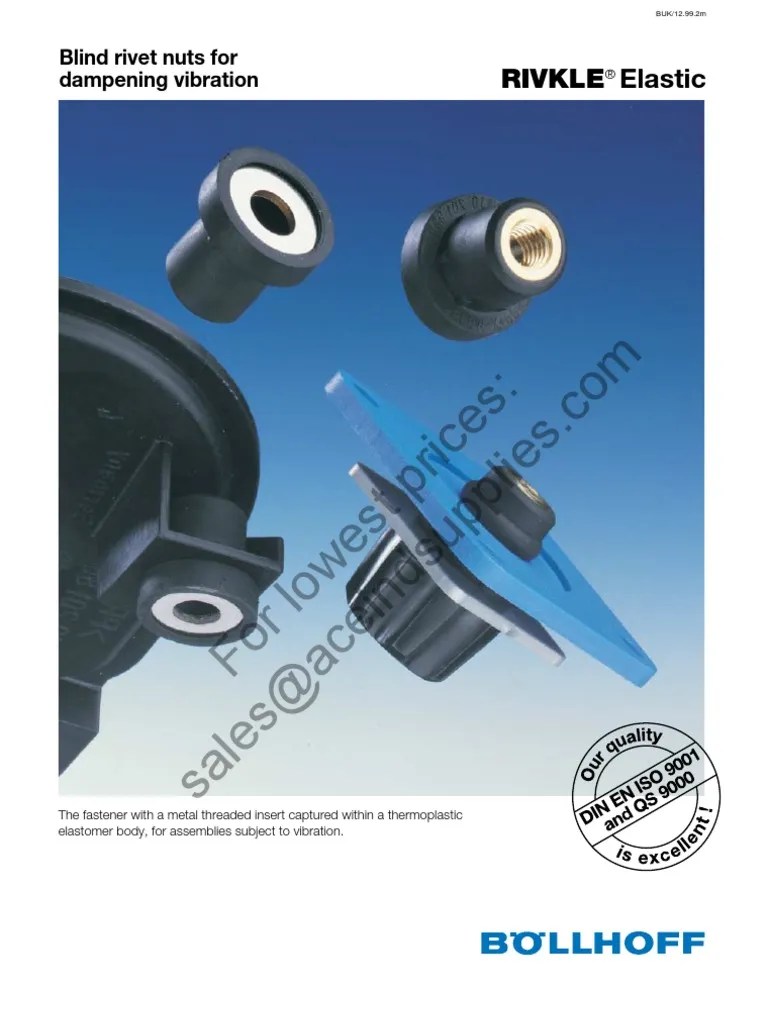 Bollhoff Rivkle Elastic Blind Rivet Nuts For Vibration Damping PDF