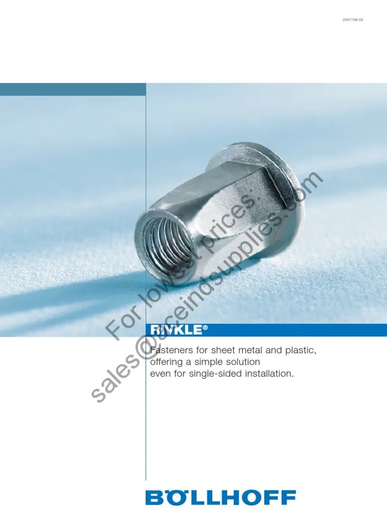 Bollhoff Rivkle Blind Rivet Nuts Rivet Stainless Steel