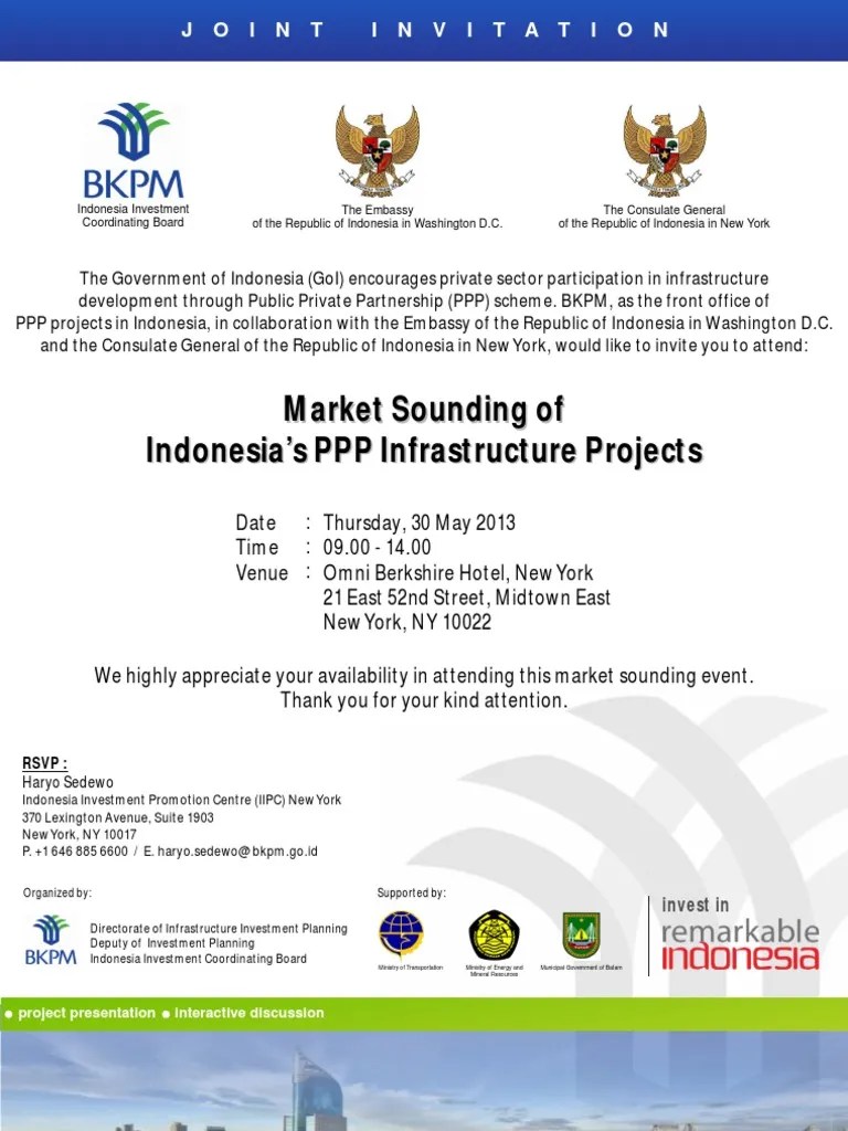 Market Sounding Indonesia's PPP Infrastructure Projects Public