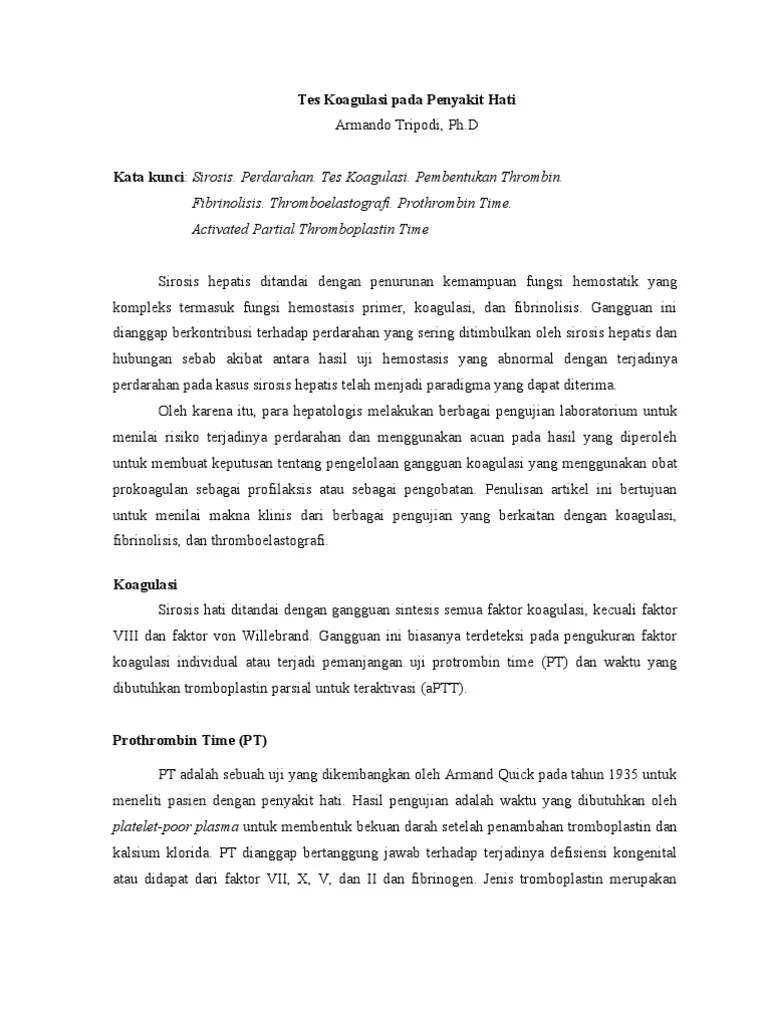 Tes Koagulasi Pada Penyakit Hati | PDF