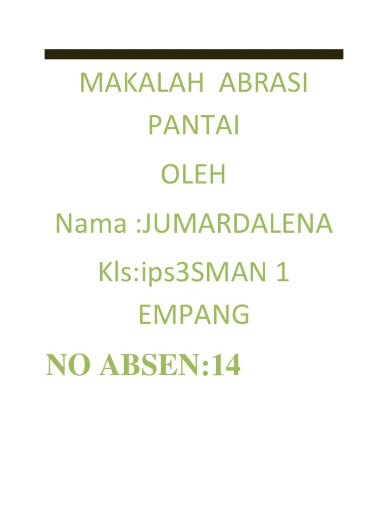 Makalah Abrasi Pantai | PDF