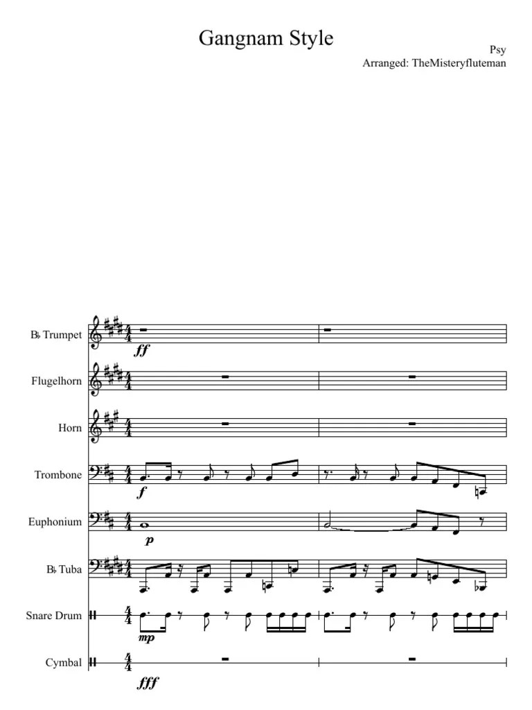 Gangnam Style para Marching Band PDF Music Production Music