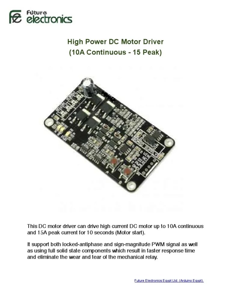 10A DC Motor Driver Manual | PDF | Electrical Engineering | Electronics