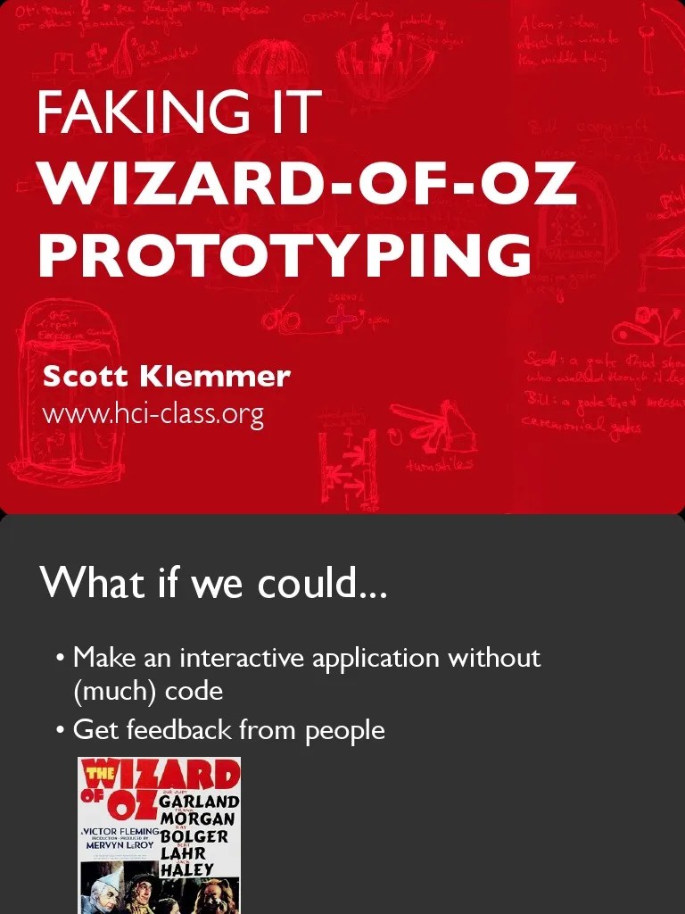 Faking It WizardOfOz Prototyping PDF Prototype User Interface
