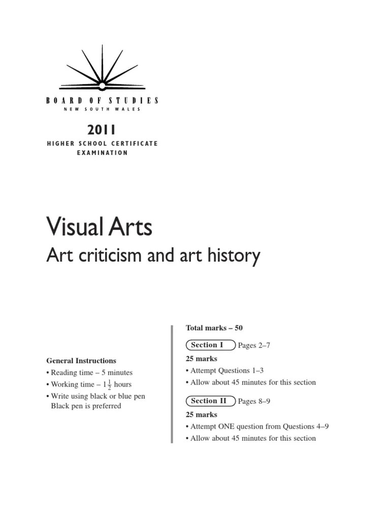 2011hscexamvisualarts Art History Cognition Free 30day Trial