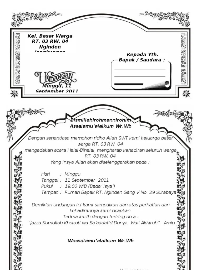 Undangan Walimatul Khitan Doc 2 Doc