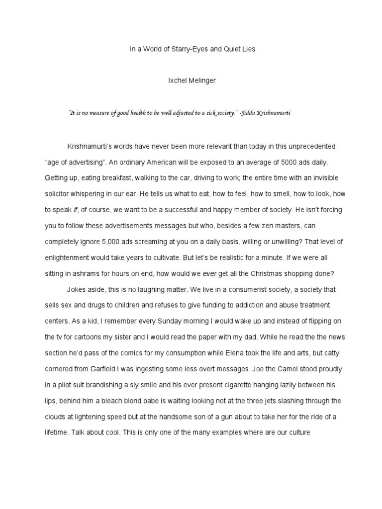Media Literacy Essay