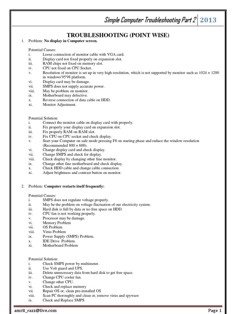 Simple Computer Troubleshooting Part 2.pdf Bios Random Access Memory
