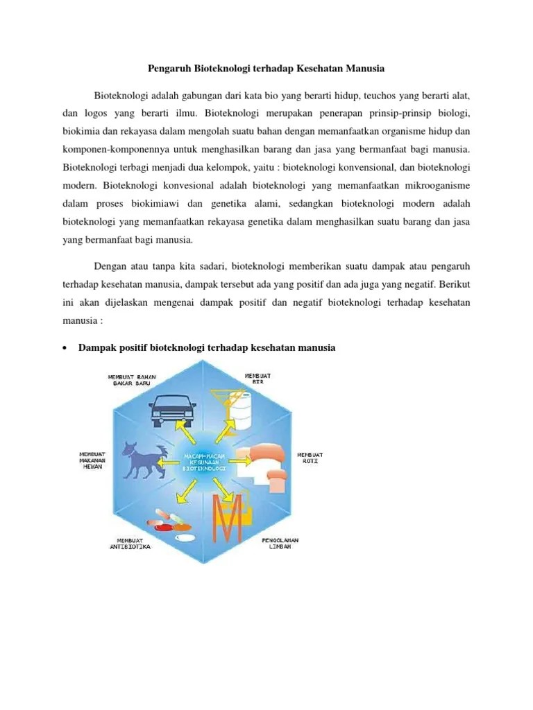 Pengaruh Bioteknologi Terhadap Kesehatan Manusia | PDF