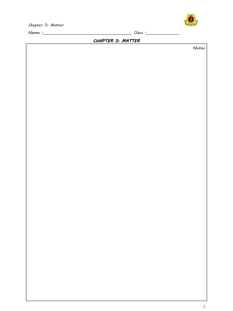 Chapter 3 - Matter | PDF | Density | Matter