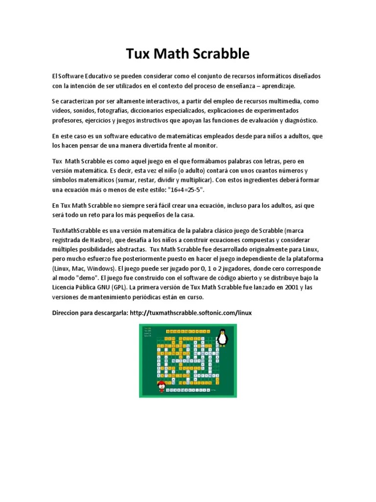 Tux Math Scrabble PDF
