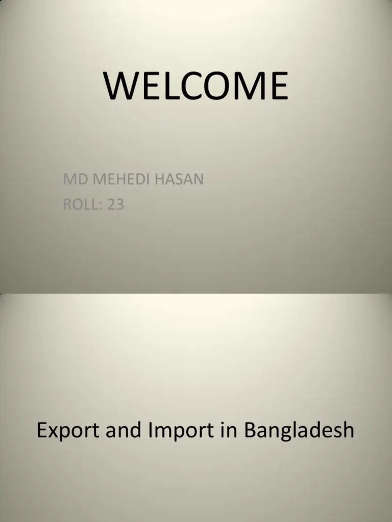 export import process in Bangladesh Exports Sales