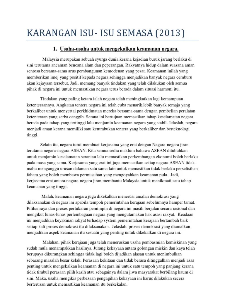 Contoh Soalan Karangan Isu Semasa Free Day g