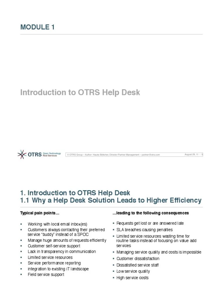 OTRS Basic Training Part1 Terminology Download Free PDF Service