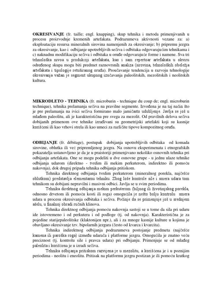 Mihailovic Odrednice D. Srejovic (Ed) Arheoloski Leksikon, Beograd