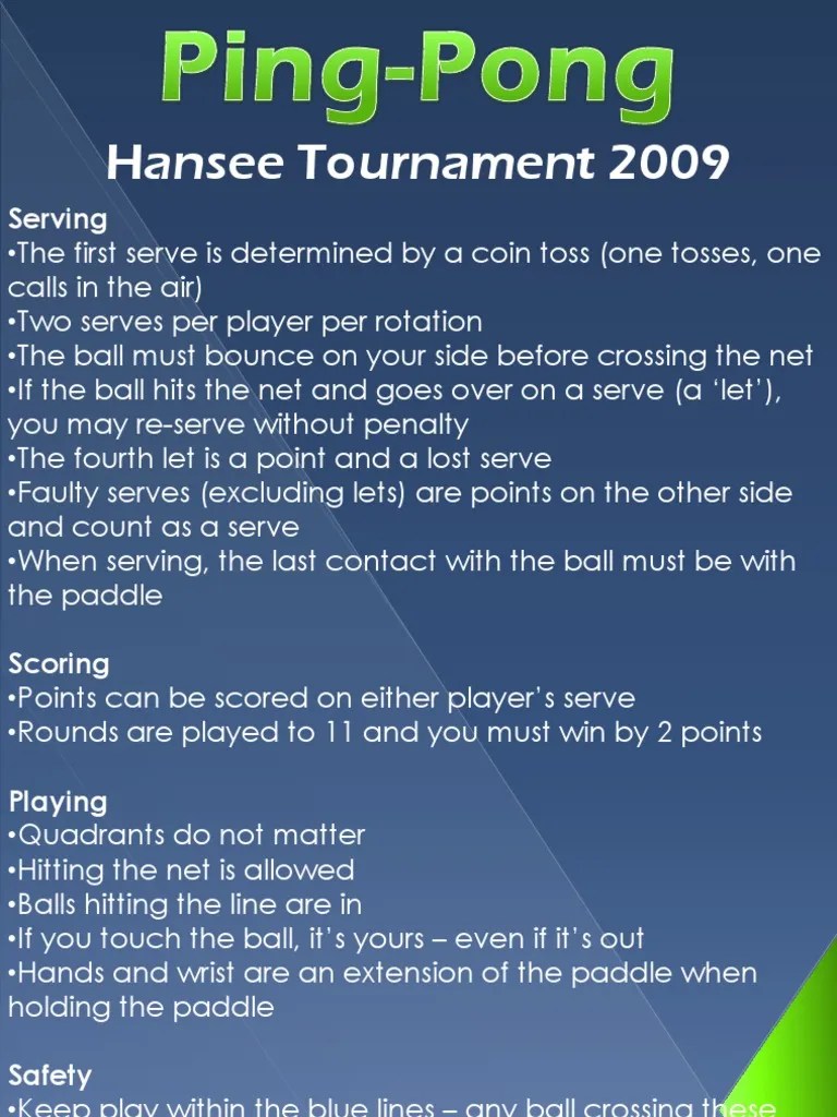 Ping Pong Rules Poster PDF