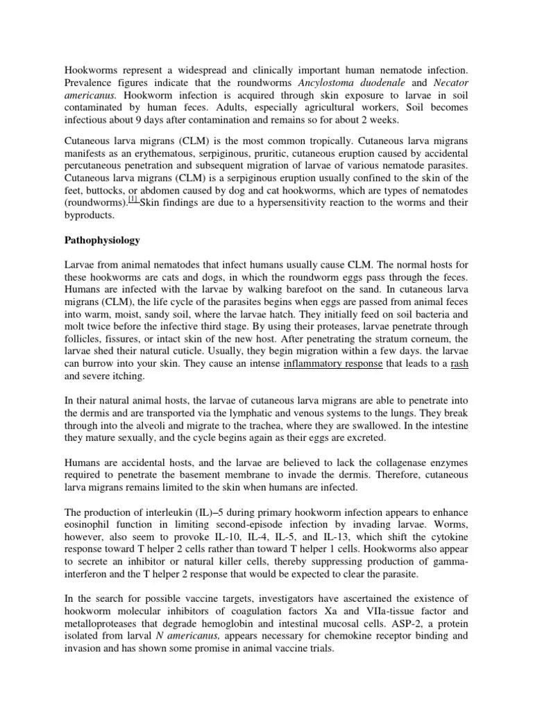 Creeping Eruption Immunology Earth & Life Sciences