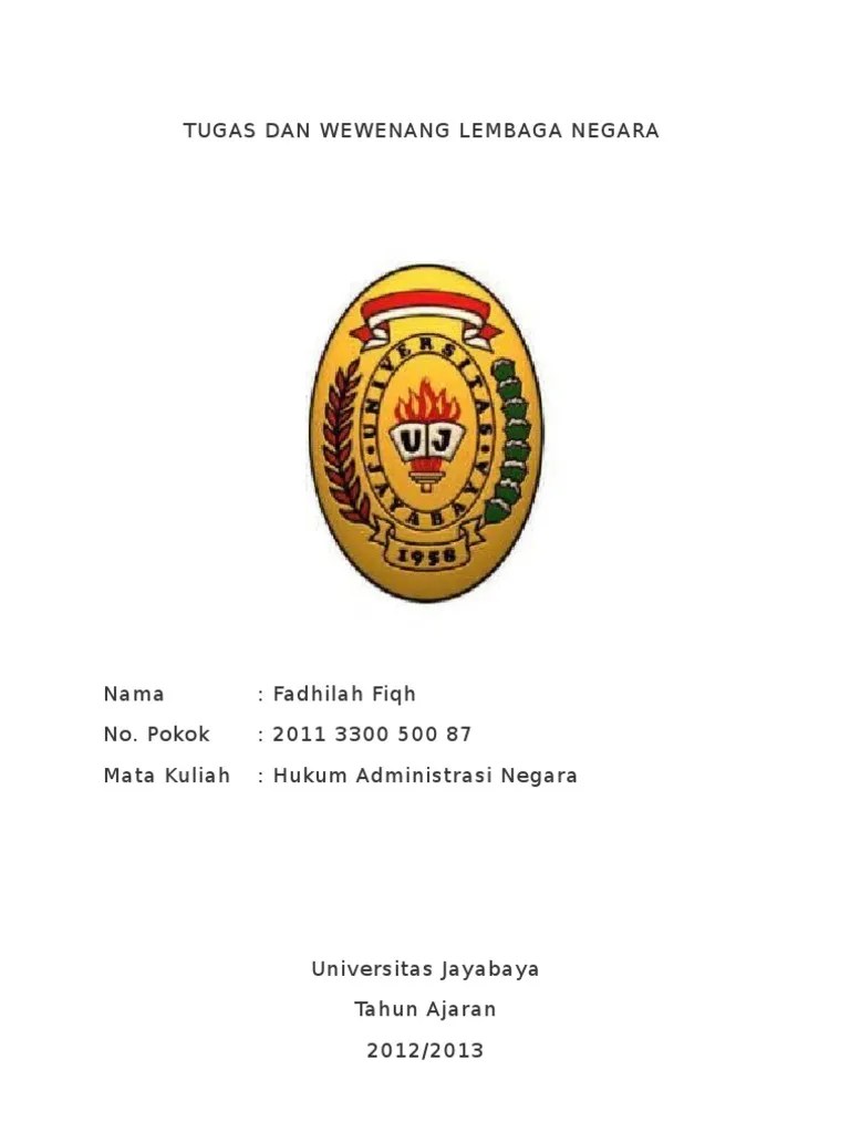 Tugas Dan Wewenang Lembaga Negara (HAN)