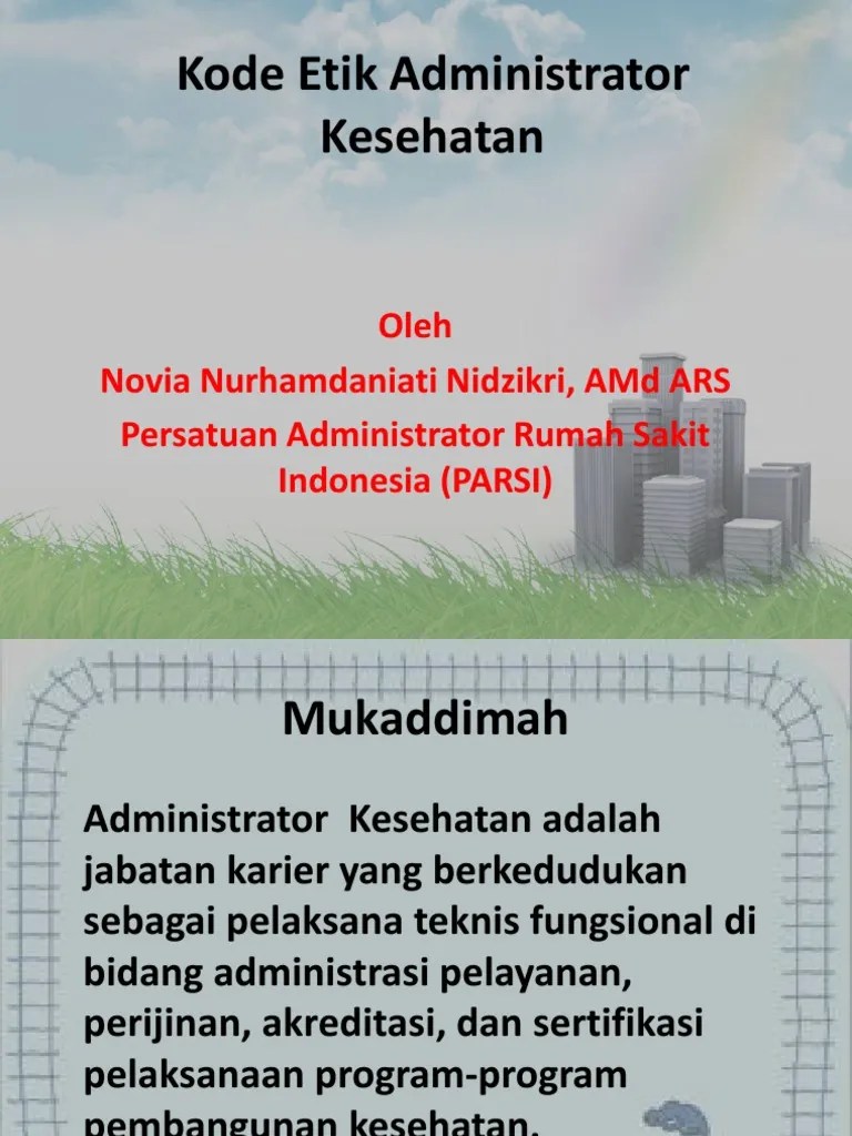 Kode Etik Administrator Kesehatan | PDF