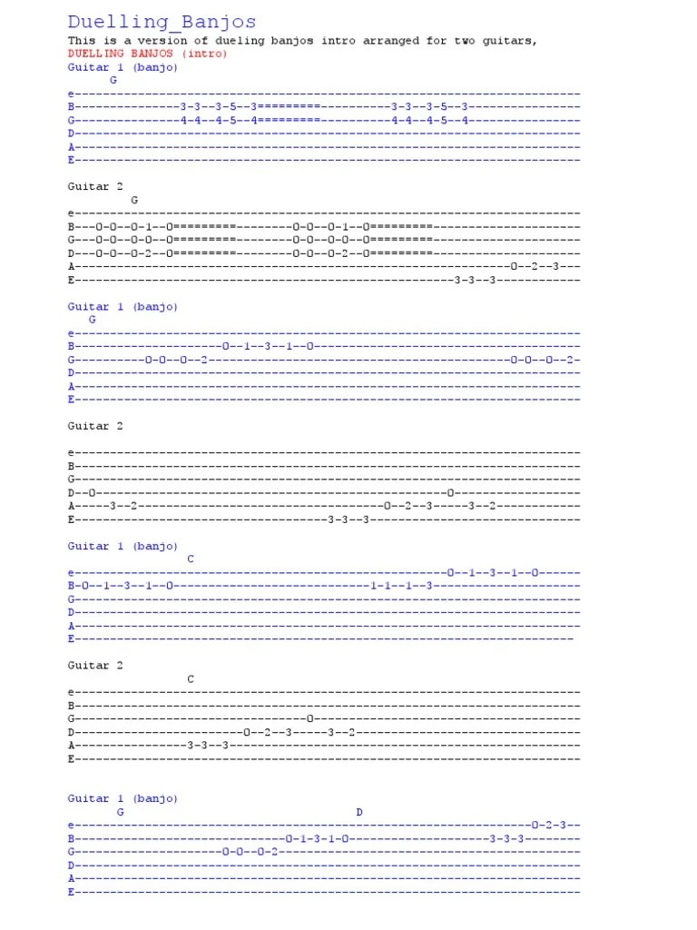 Dueling Banjos Tab