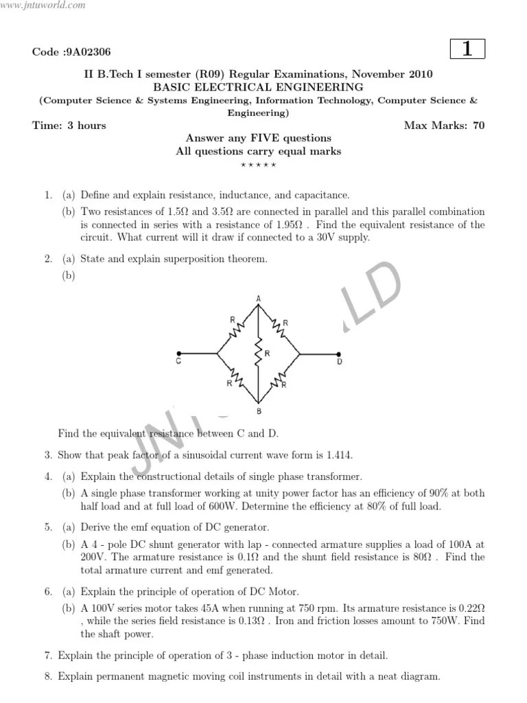 Basic Electrical Engineering syllabus Induction