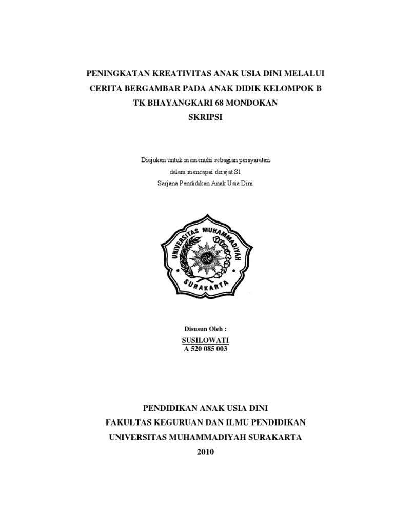 Judul Skripsi Tentang Pendidikan Anak Usia Dini - Contoh Surat