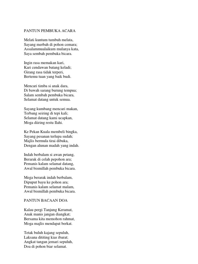 Pantun Pembuka Acara | PDF