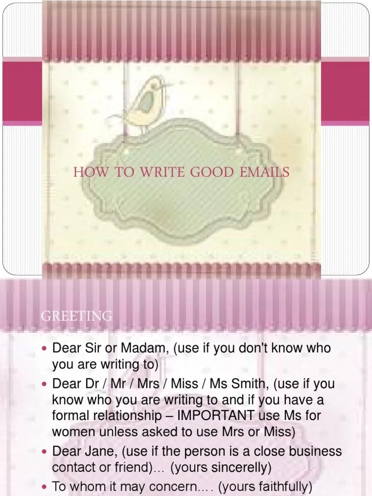 How To Write Good Emails PDF Letter Case Paragraph