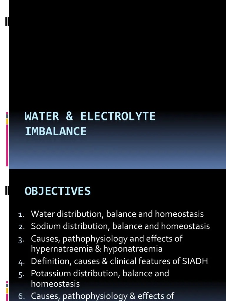 Water and Electrolyte Imbalance Homeostasis Kidney