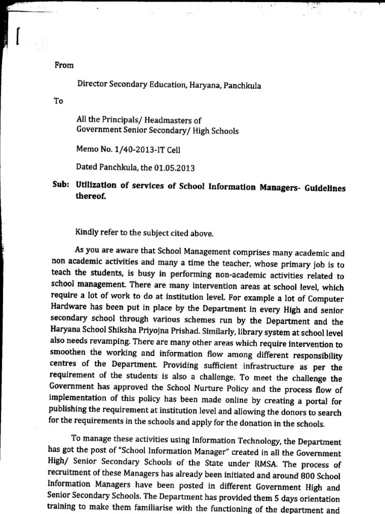 Letter To DEOs PDF Secondary School Libraries