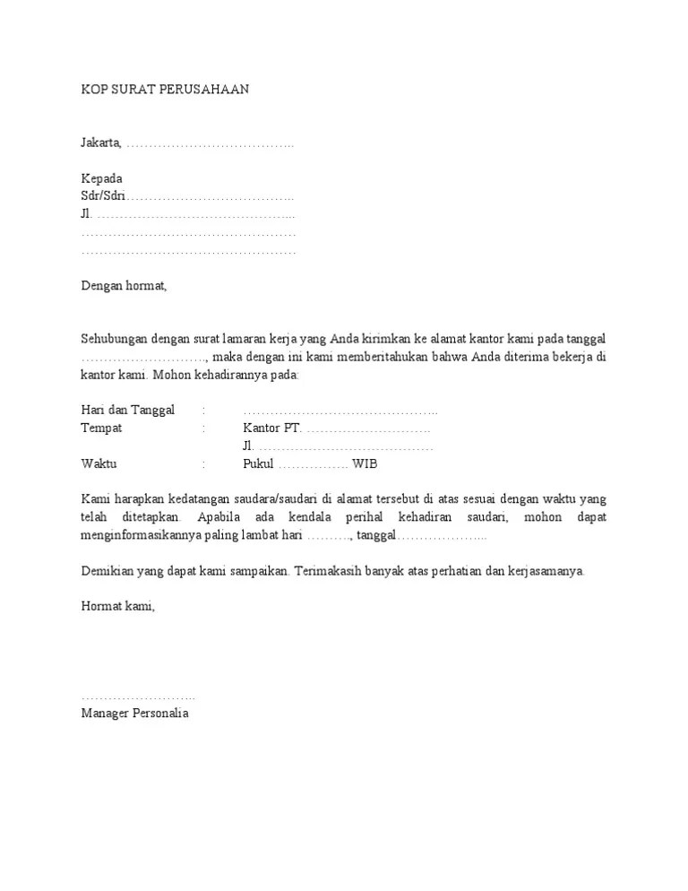 Contoh Surat Terima Kasih Setelah Wawancara