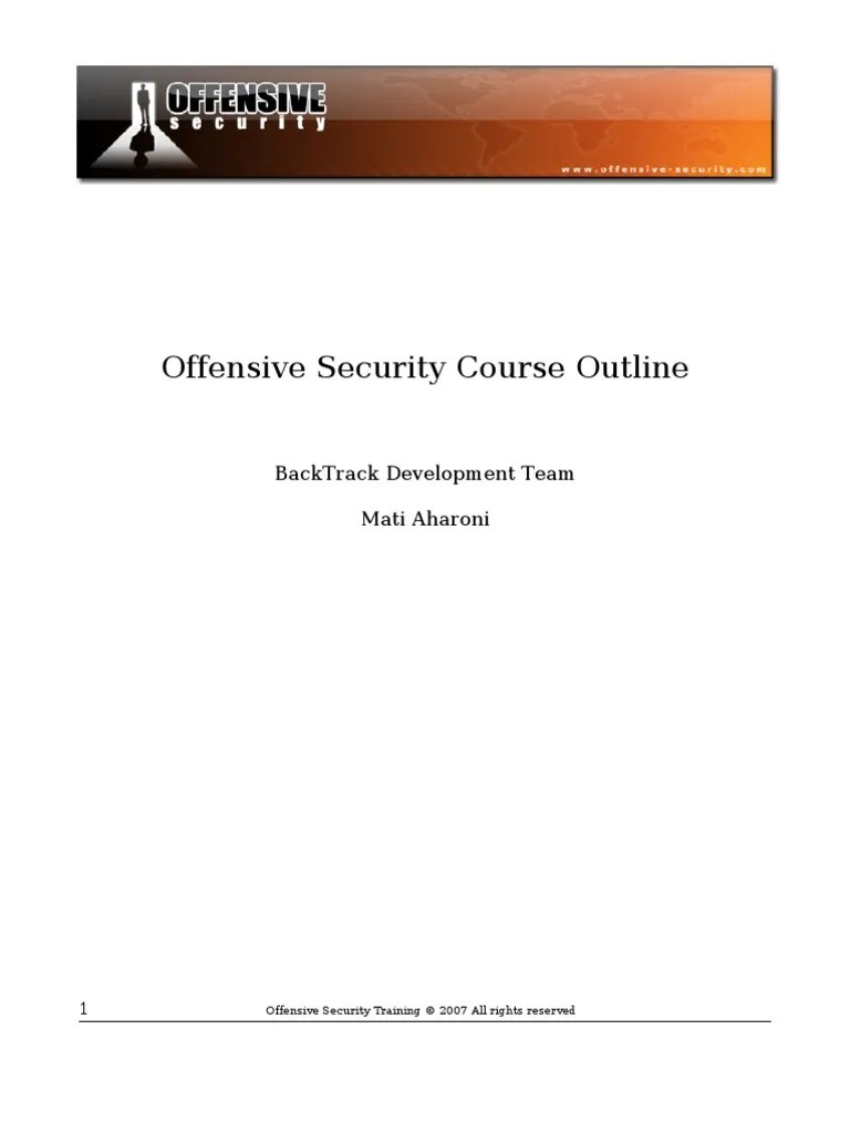 OffensiveSecurity Course Outline PDF Domain Name System Port
