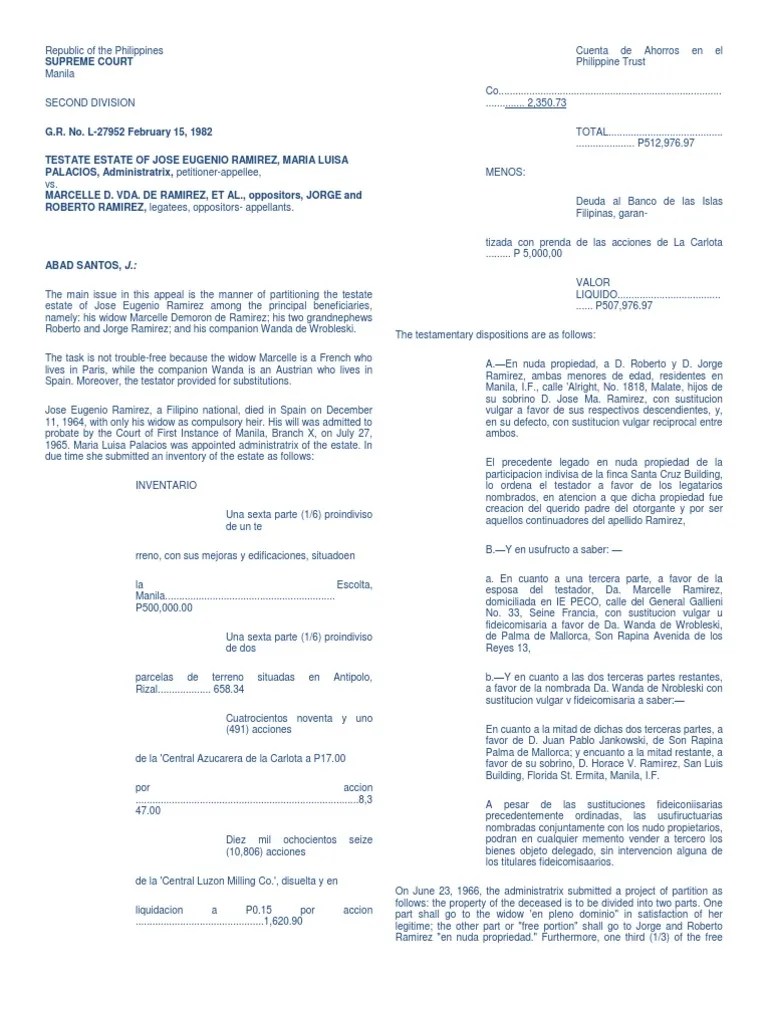 Succession Cases Will And Testament Inheritance