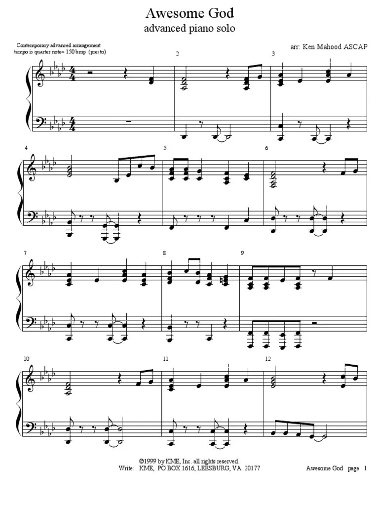 Awesome God Piano Sheet Music Échecs Ouverture (échecs)