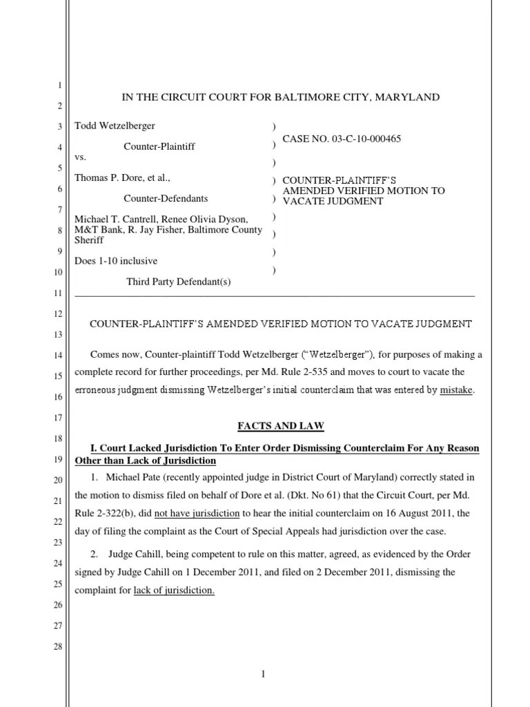 Amended Motion to Vacate Judgment1stCounterclaimRev3 Virginia