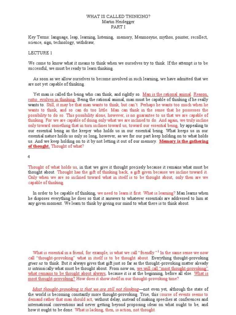 What Is Called Thinking PDF Thought Logos